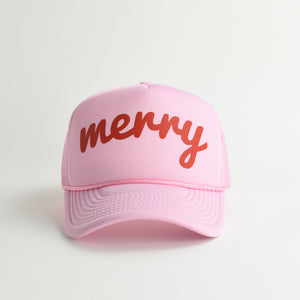 Merry Trucker Hat - pink