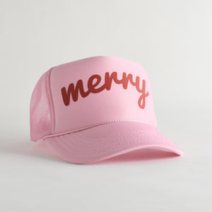 Merry Trucker Hat - pink