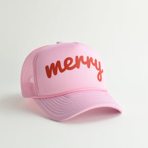 Merry Trucker Hat - pink