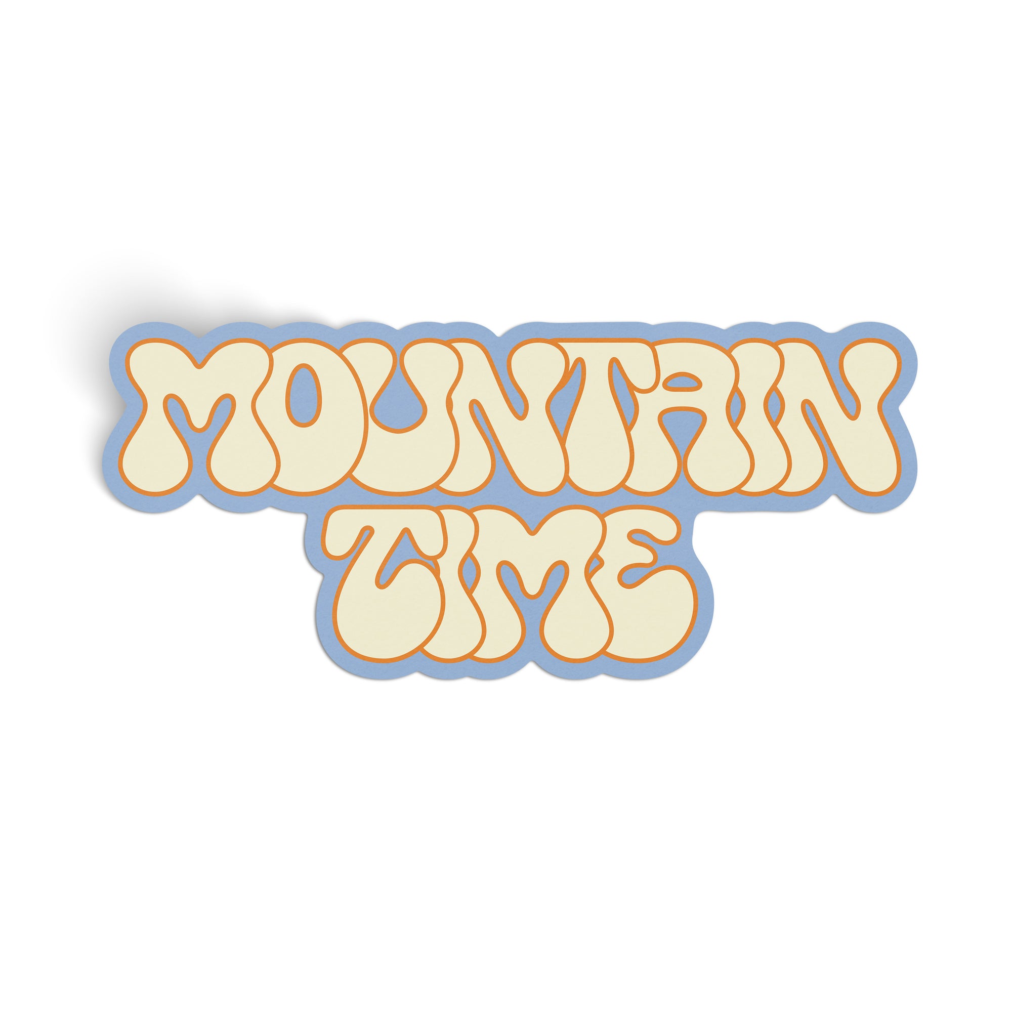 Mountain Time Retro Sticker - cream