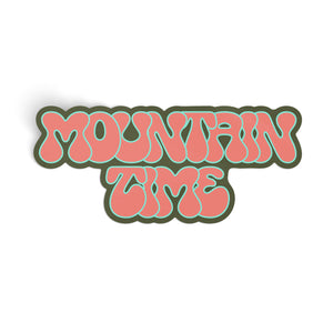 Mountain Time Retro Sticker - pink