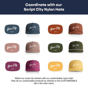 Customizable Script City Nylon Hat