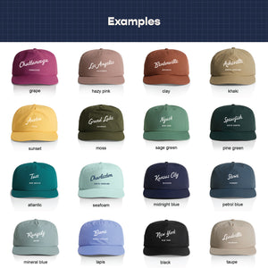 Customizable Script City Nylon Hat