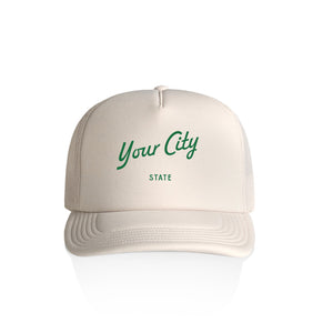 Customizable City Script Recycled Trucker Hat