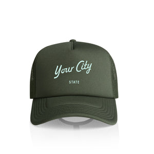 Customizable City Script Recycled Trucker Hat