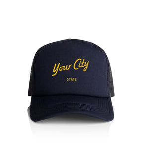 Customizable City Script Recycled Trucker Hat