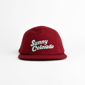 Sunny Colorado Five Panel Hat - cardinal