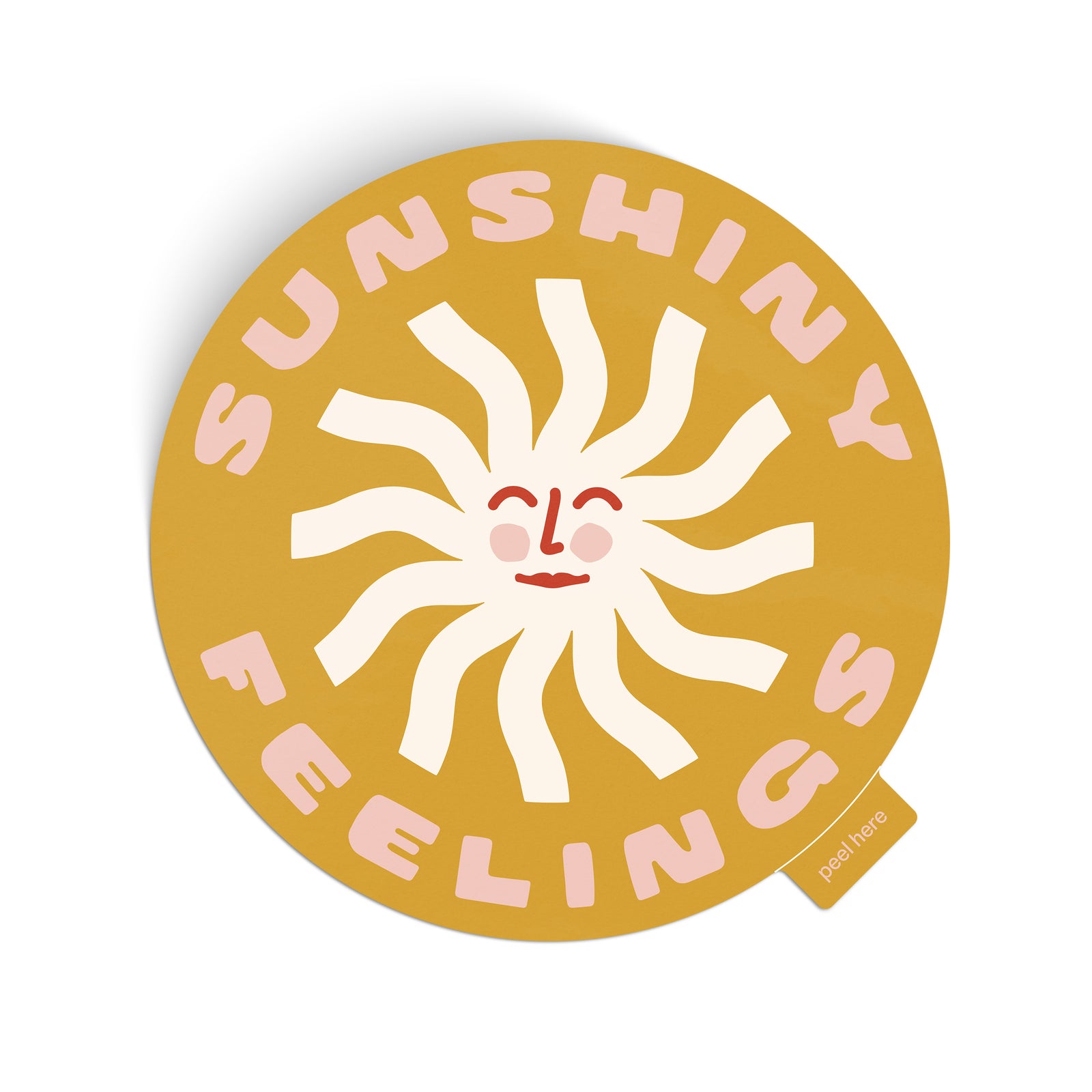 Sunshiny Feelings Large Sticker - yellow