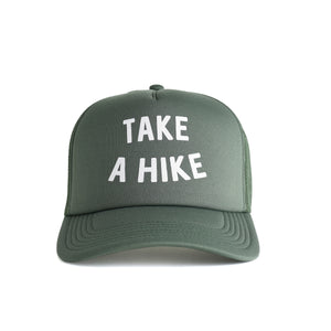 Take A Hike Recycled Trucker Hat - cypress green