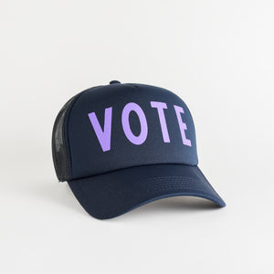 Vote Recycled Trucker Hat - navy