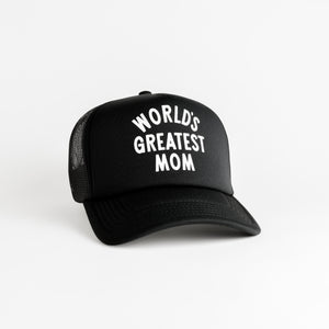 World's Greatest Mom Recycled Trucker Hat - black
