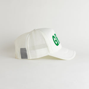 St. Patrick's Day Green Recycled Trucker Hat - snow