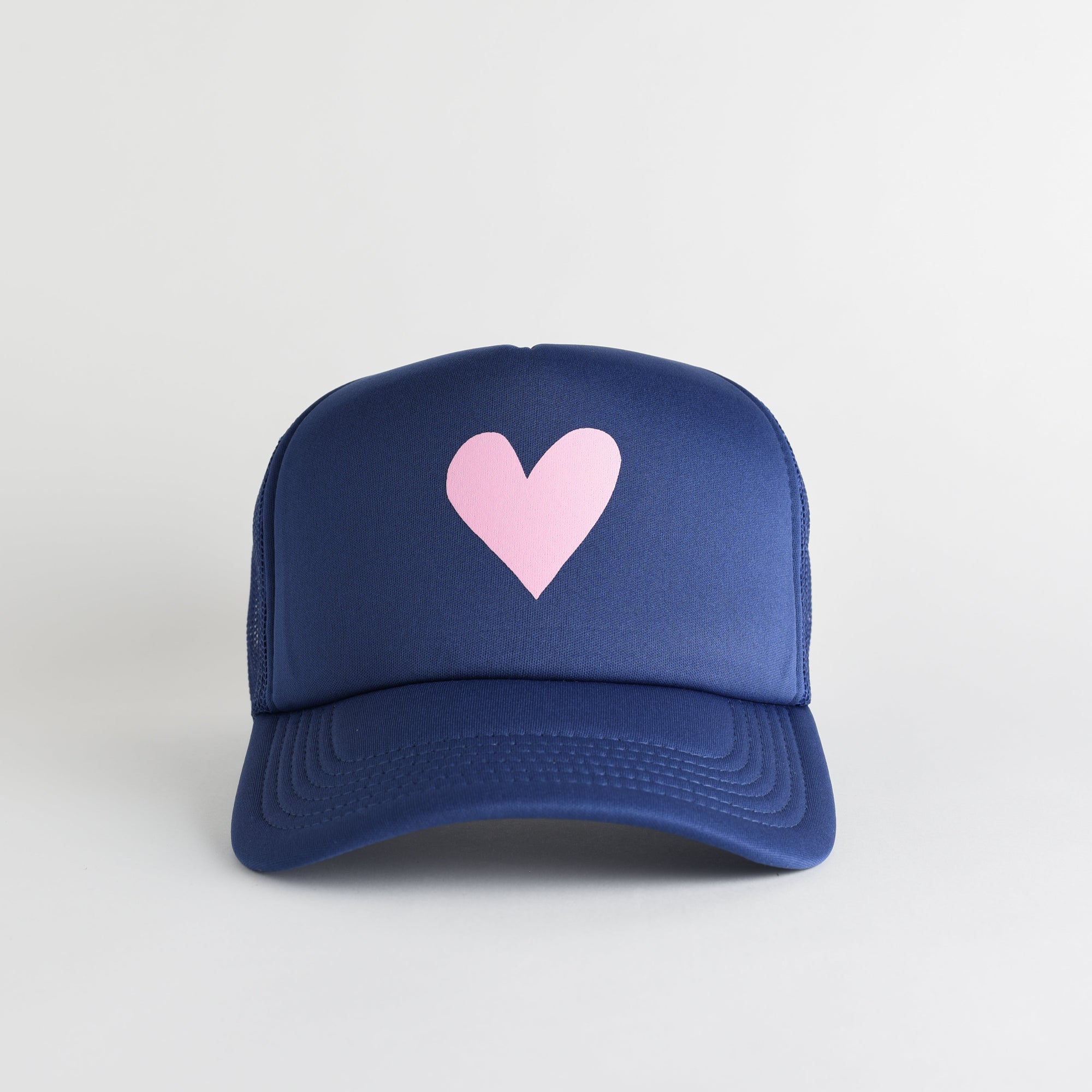 Heart Recycled Trucker Hat - cobalt blue