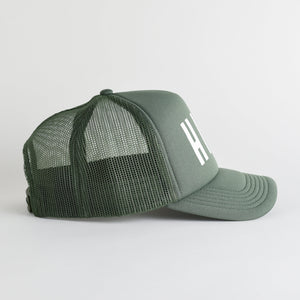 Hike Recycled Trucker Hat - cypress green