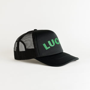 St. Patrick's Day Lucky Recycled Trucker Hat - black