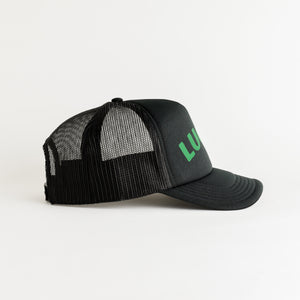 St. Patrick's Day Lucky Recycled Trucker Hat - black