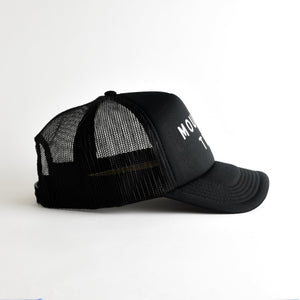 Mountain Time Recycled Trucker Hat - black