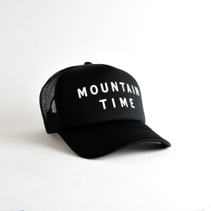 Mountain Time Recycled Trucker Hat - black