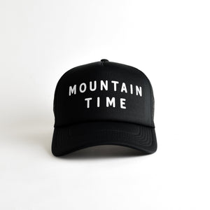 Mountain Time Recycled Trucker Hat - black