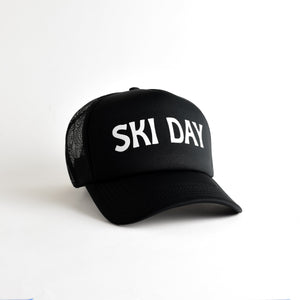 Ski Day Recycled Trucker Hat - black